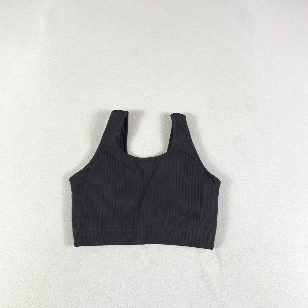 Buffbunny Collection Sports Bra Womens Large Ribbed Seamless Stretch Athletic